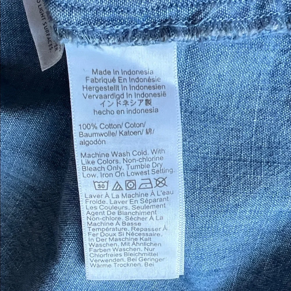 NWOT J. Crew Light Blue Denim Button-Front Short Sleeve Shirt - Picture 8 of 11